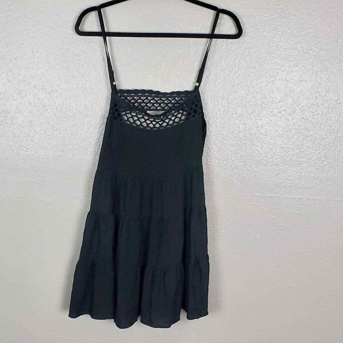 Becca Black Tiered Adjustable Strap Lace Embellished Mini Dress S Night Out | eBay Becca Black Tiered Adjustable Strap Lace Embellished Mini Dress S Night Out | eBay