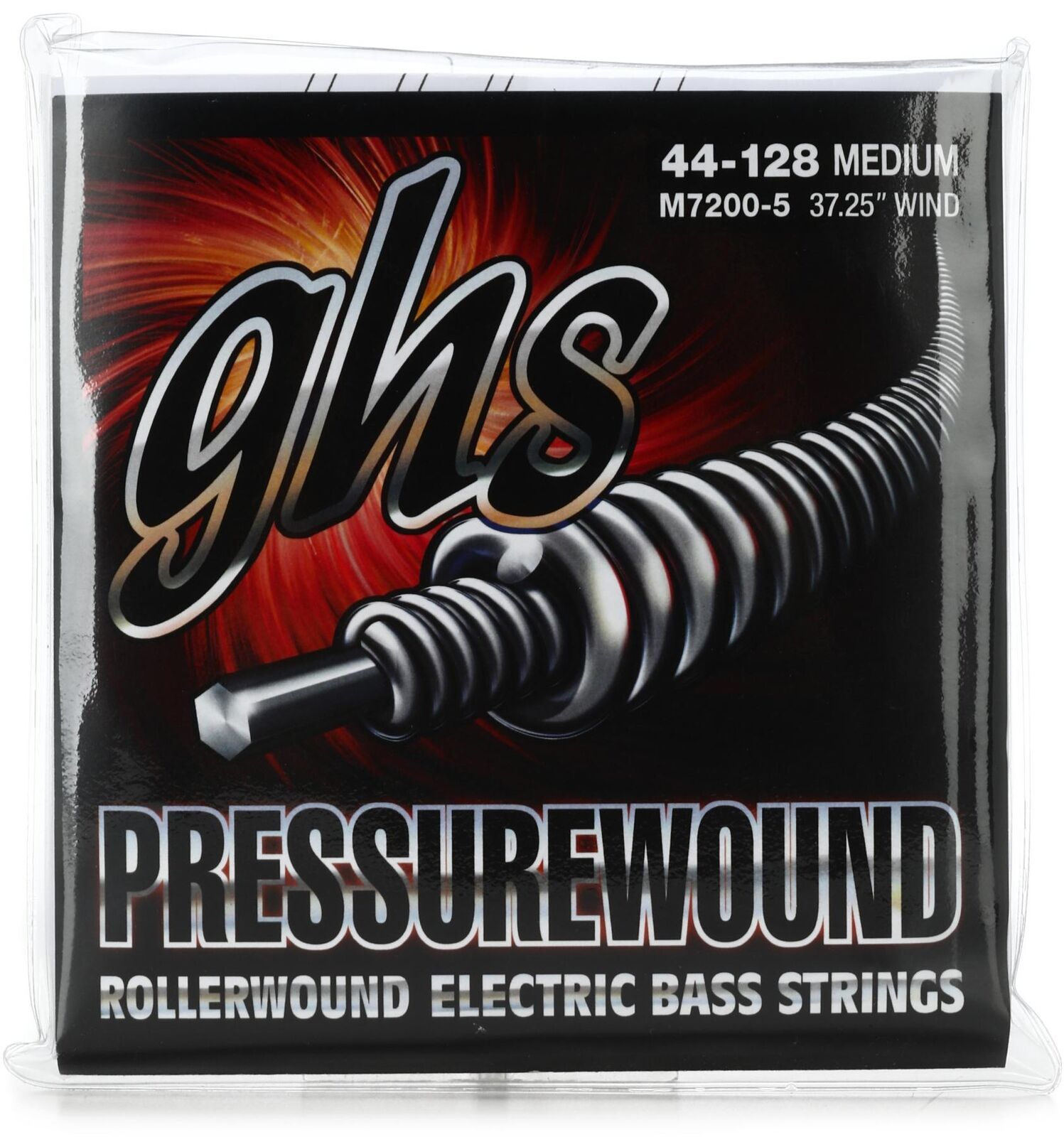 GHS M7200-5 Pressurewound Rollerwound Electric Bass Guitar Strings - .044-.128