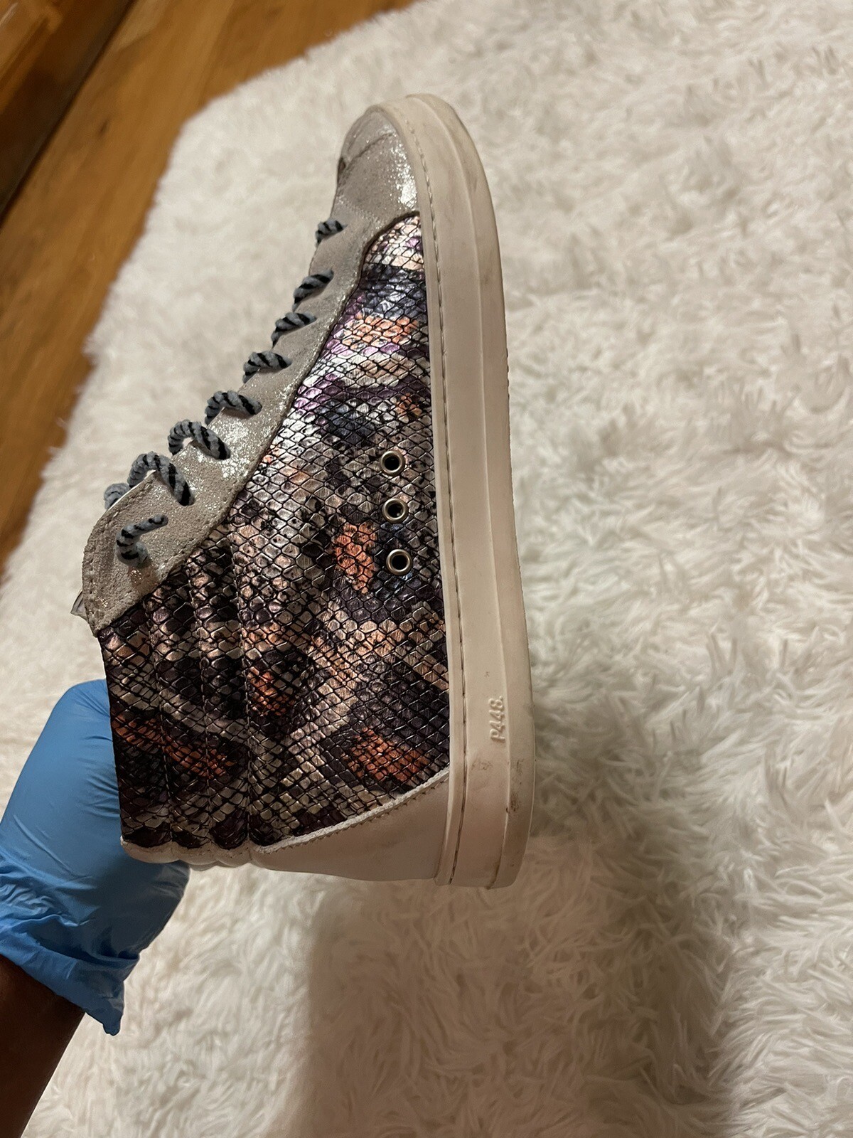 P448 Python Metallic Leather High Top Sneakers - image 9