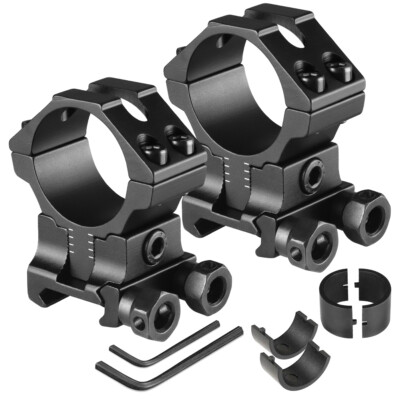 2Pcs Precision Scope Rings 1''/30mm Adjustable Height Scope Mount for 20mm Rail