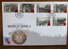 2015 ISLE OF MAN CENTENARY OF WWI SET OF 6 STAMPS FDC