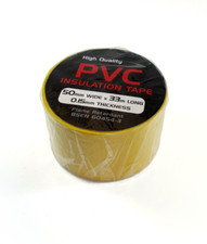 PVC Electrical Insulation Tape 50mm x 33m Flame proof Long Strong white/yellow
