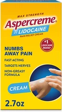 Aspercreme with Lidocaine Maximum Strength Pain Relieving Cream Odor Free 2.7 Oz