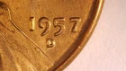1957 D Lincoln Cent DDO Die Chips "9" and "B" BU RED