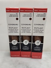 Lot Of3-Covergirl Outlast Extreme Wear Concealer 877 Deep Golden- Full Coverage