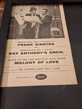 Frank Sinatra Melody Of Love Rare Original Promo Poster Ad Framed!