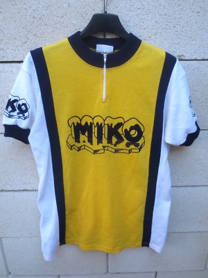 Maillot Cycliste Vintage Miko-Gitane-Campagnolo Jaune 1976