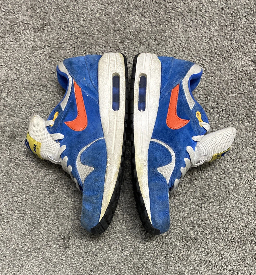 Nike Air Max 1 GS Shoes White Tm Orange Hyper Cobalt 1 555766 108