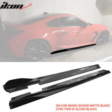 Fits 22-26 Toyota GR86/Subaru BRZ IKON V2 Style Side Skirts Gloss Black ABS