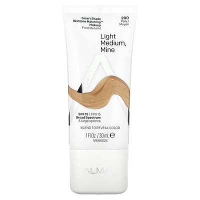 Smart Shade, Skintone Matching Makeup, SPF 15, 200 Light Medium Mine, 1 fl oz