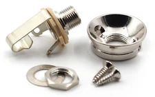 Electrosocket Jack Plate NICKEL TELE  w/ Screws and SWITCHCRAFT Jack