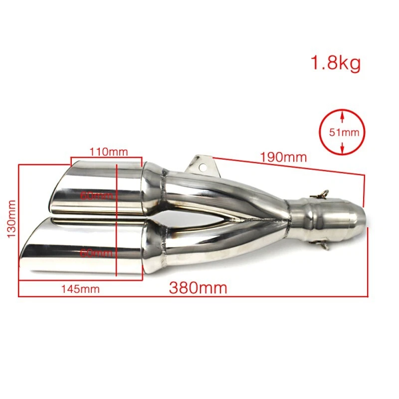 Exhaust muffler Twin for Suzuki Bandit 1200 / S Silencer Stainless Steel Foto 4 de 4