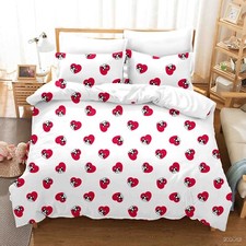 3D Heart Dogs Pattern Red Quilt Cover Set Duvet Cover Bedding Pillowcases