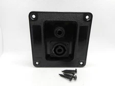 Plastic ABS Dual Jack Plate w/1/4" Jack & Speakon Twist Lock Jack + Mntg Screws