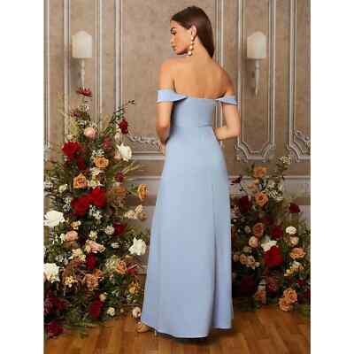 SHEIN Belle Off Shoulder Split Thigh Bridesmaid Dress- Large | eBay