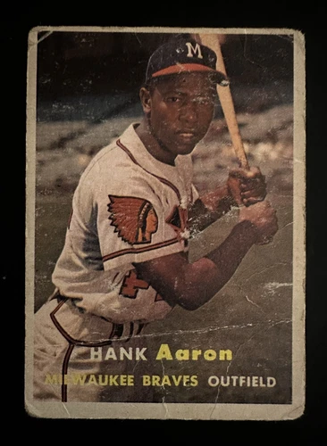 1957 Topps - #20 Hank Aaron Milwaukee Braves HOF ungraded poor