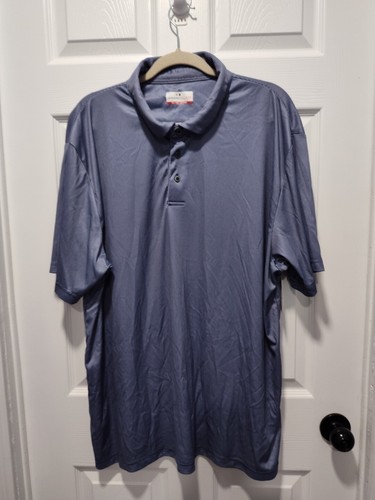 Grand Slam Performance Men's XXL Blue Striped Short Sleeve Polo Shirt EUC