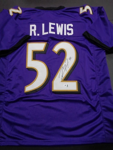 Ray Lewis Baltimore Ravens Autographed Signed Custom Football Jersey XL
