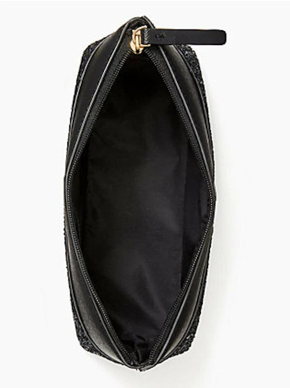 NWT Kate Spade Black Greta Court Little Shiloh Sparkle Cosmetic Bag WLRU5218