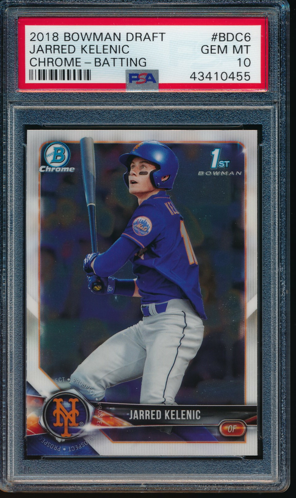 PSA 10 JARRED KELENIC 2018 1st Bowman Draft Chrome Mariners Rookie RC GEM MINT