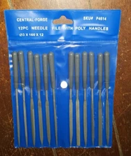 12pc Needle File Set with Poly Handles & Pouch ~ Model #P4614
