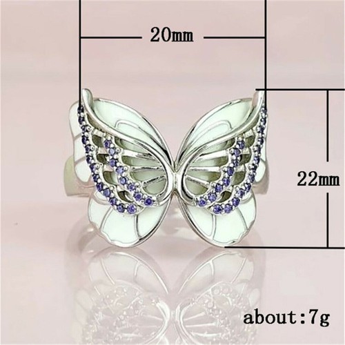 Fashion Butterfly Shaped Purple Amethyst Wedding Ring Women's Size 6-10 - Picture 11 of 11