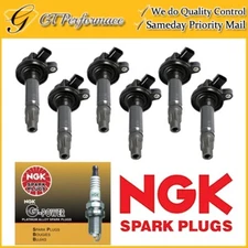 Quality Ignition Coil & NGK Spark Plug 6PCS Set for 2007-2015 Mazda 6 CX-9 V6