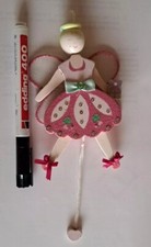 hampelmann holz Fee Elfe Rosa Glitzer Vintage Deko England Deko Cottage Baby