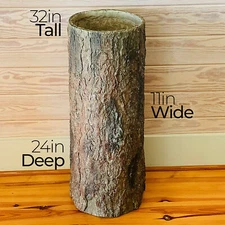 Country Container & Storage Stump 🌳 Unique Woodland Farmhouse Bin & Laundy Log.