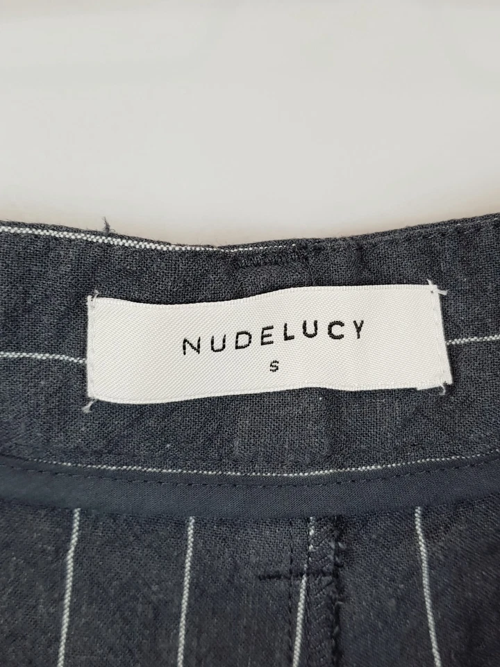 Pantalones a medida NUDE LUCY para mujer talla S u 8 Finley a rayas mezcla de lino Foto 4 de 4