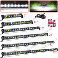 7-50 INCH Slim LED Light Bar Waterproof 4x4 12V 24V SUV ATV Offroad Work Lights