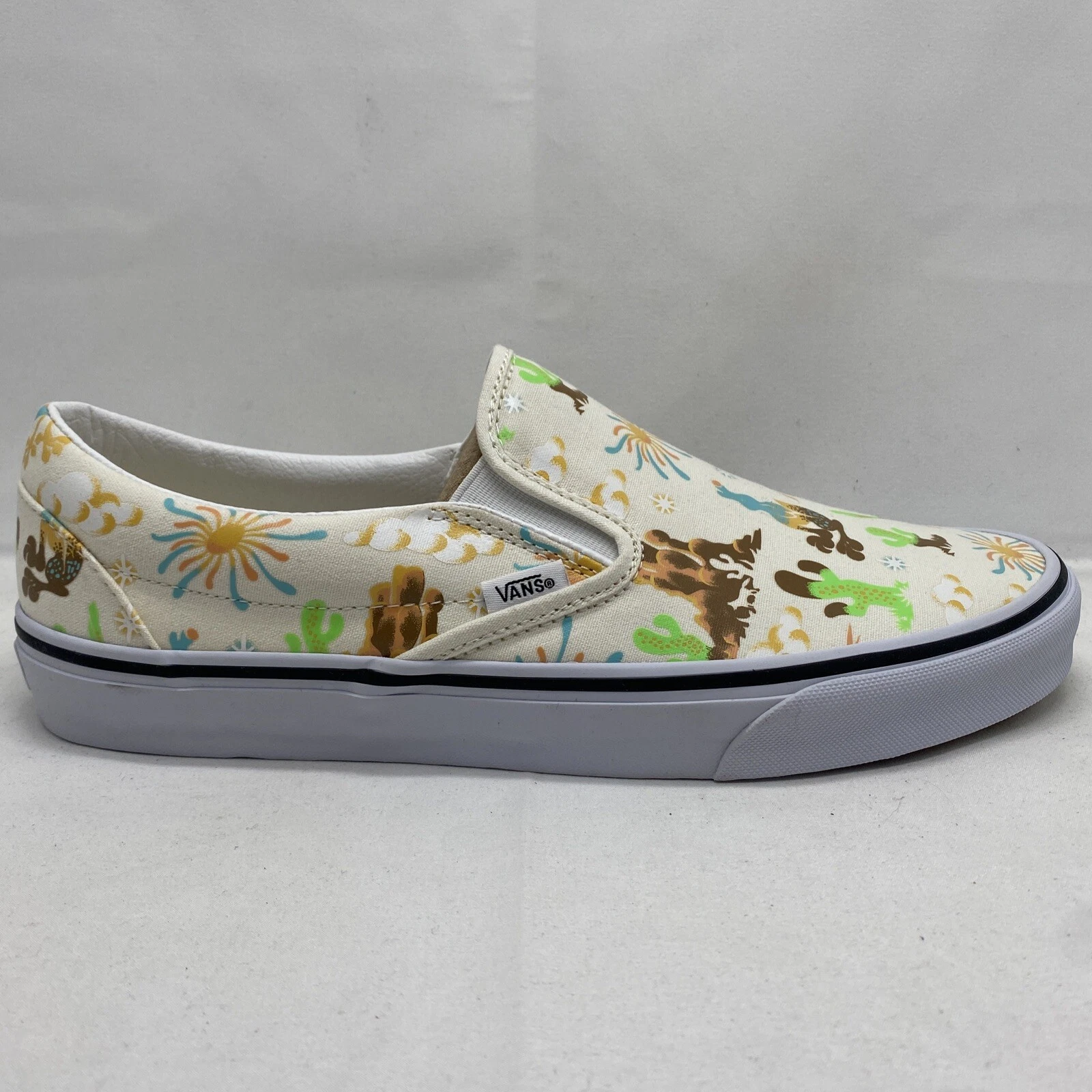 VANS Slip On Classico Uomo Taglia 10 Get Outdoor Marrone Blu Bianco Verde VN000BVZBPH