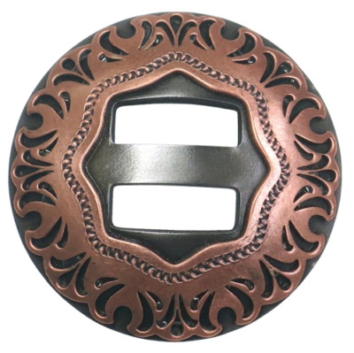 Augus Conchos Filigree Copper and Silver Slotted Single Concho