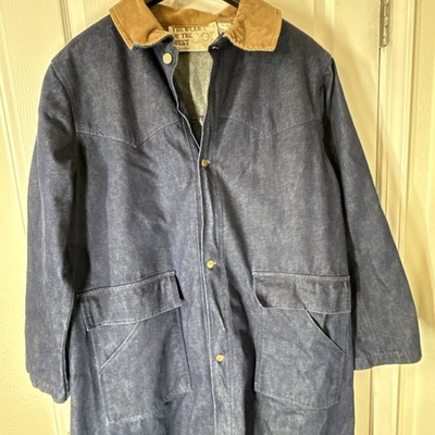 VTG Broken Spear Cattle Co Wear Of The West Denim Duster Coat Men's Large