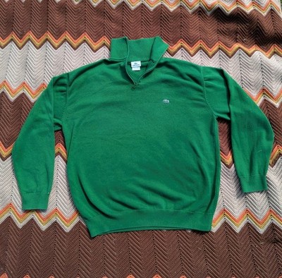 Lacoste Men's Green Cotton Quarter Zip Pullover Sweater Size 8 Aligator Logo