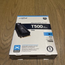 Crucial T500 4TB SSD TLC PCIe Gen4 NVMe 2280 M.2 with Heatsink, PC/PS5, Open Box