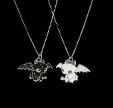 How To Train Your Dragon Necklace SET Movie Jewelry Pendant Toothless Light Fury