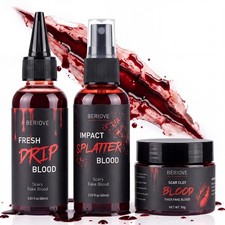 Halloween Fake Blood Kit: Dripping Fake Blood, Splatter Blood Spray  Thick F...
