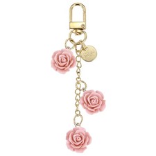 Flower Charm Keychain, Pink Rose Pendant Keychains