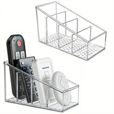 Clear Remote Holder Desk Organizer 4 Slots for Home or Office Use