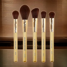 MOTD 5pc Cosmetic Brush Set Gold Goddess - Contour Highlight, Cruelty Free
