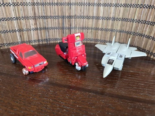 Vintage 1984 Gobots Lot Transforming Truck, Jet & Scooter -Bandai