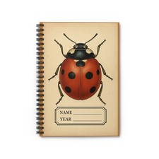 Ladybug Spiral Notebook - Personalizable Gift for Students, Journal ... 