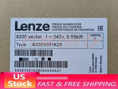 E82EV551K2B NEW LENZE E82EV551_2B 8200 Vector 1-240v 0.55kW Servo Drive