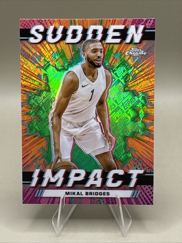 2023-24 Topps Chrome - Sudden Impact Mikal Bridges #SI-19 Green Topps Refractor