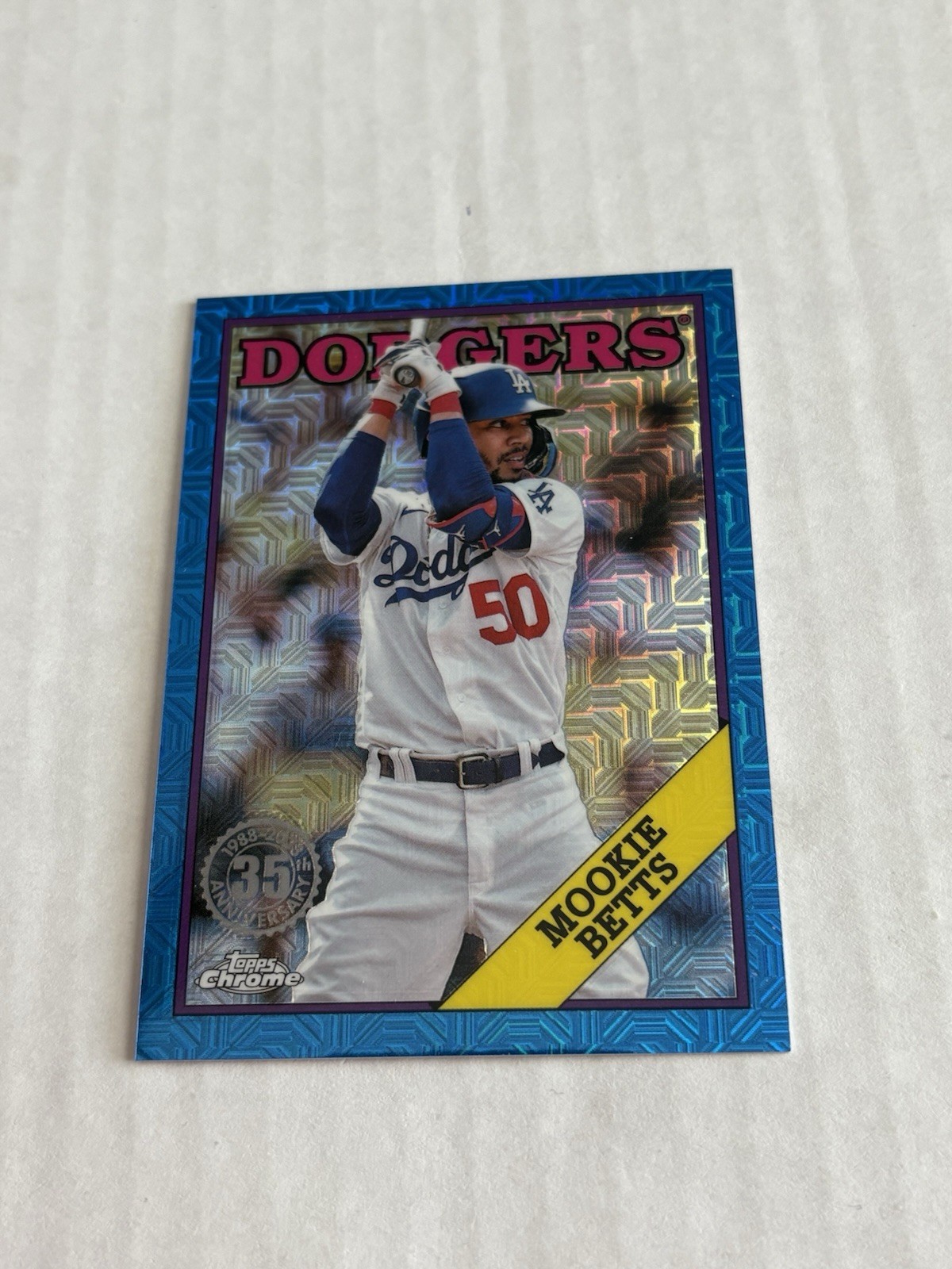 2023 Topps Series 1 1988 Topps Chrome Silver Pack Mookie Betts T88C-74 Blue /150