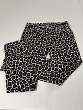 Michael Kors Skinny Jeans. Pink  Black Leopard Print on white denim. Women  s 4