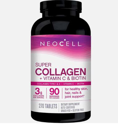 NeoCell Super Collagen Tablets, w/ Vitamin C, Biotin, Skin Hair Nails Supplement
