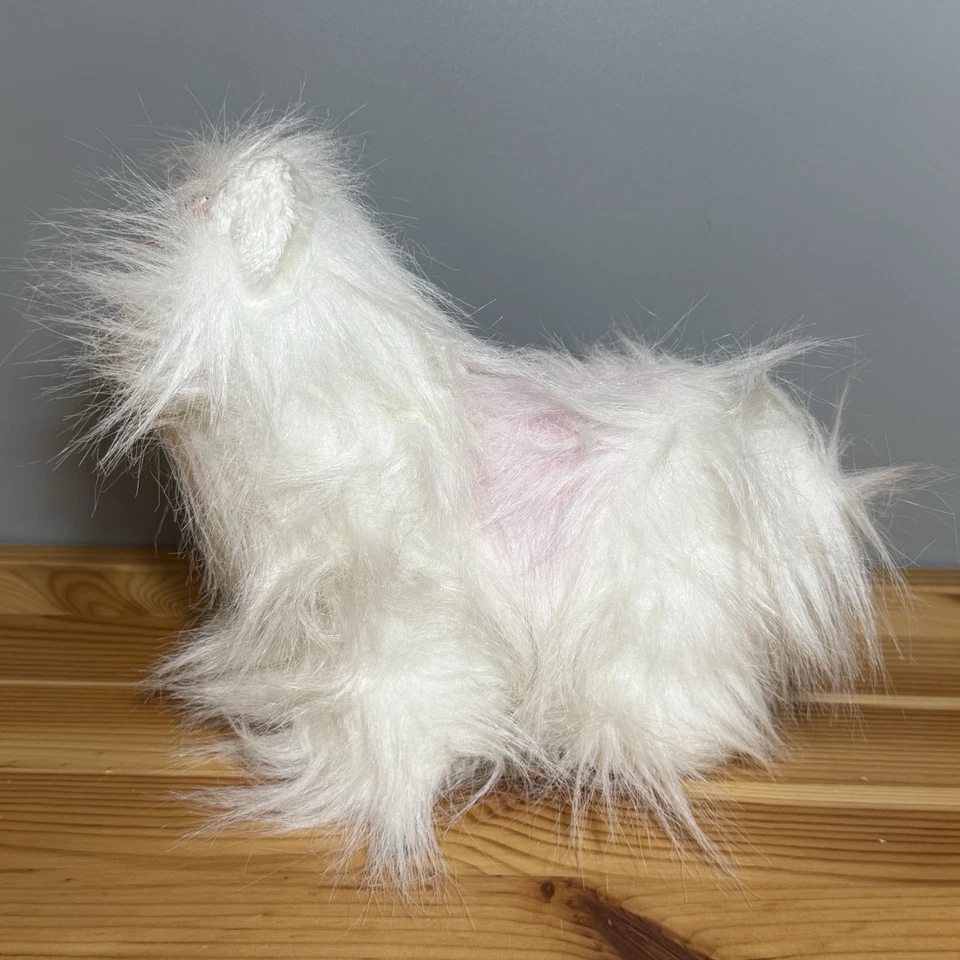 Ganz Webkinz Yorkie 8" Beanbag Plush No Code White Pink With Heart Bow - Image 2 of 4