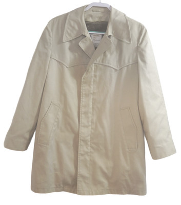 LONDON FOG Maincoats beige fleece lined trench coat Mens size 40 Reg made in USA
